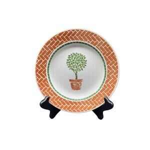 Pier 1 Angleterre 8" Salad Plate Featuring Topiary and Bricks